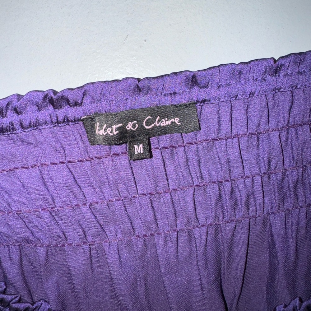 Violet & Claire Purple Off Shoulder Blouse / Peasant Top - Size medium - Picture 3 of 4
